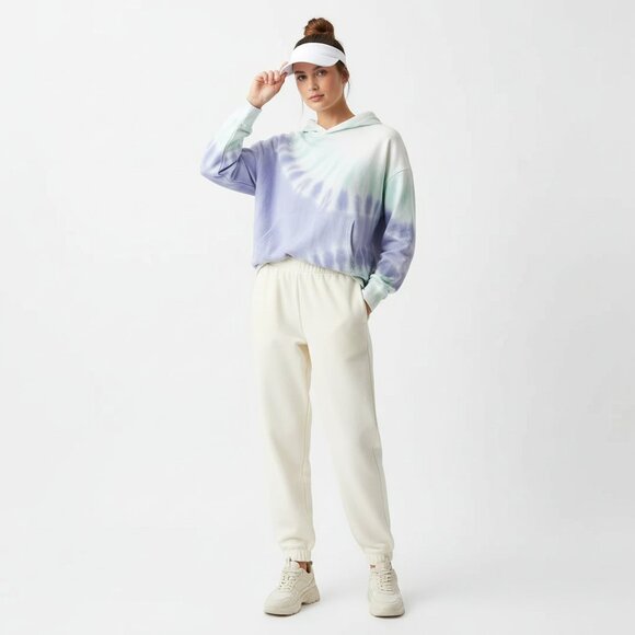 Wildfox White & Blue Cropped Hoody Long Sleeve Sweatshirt S - Picture 5 of 5